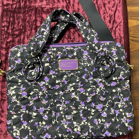 Marc Jacobs Handbags - Floral Black and Purple Women's Bag